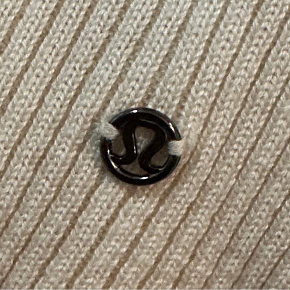 Lululemon Ribbed Wrap It Up Cardigan Sweater Beige Open Front Longline Size 12 - Picture 10 of 16